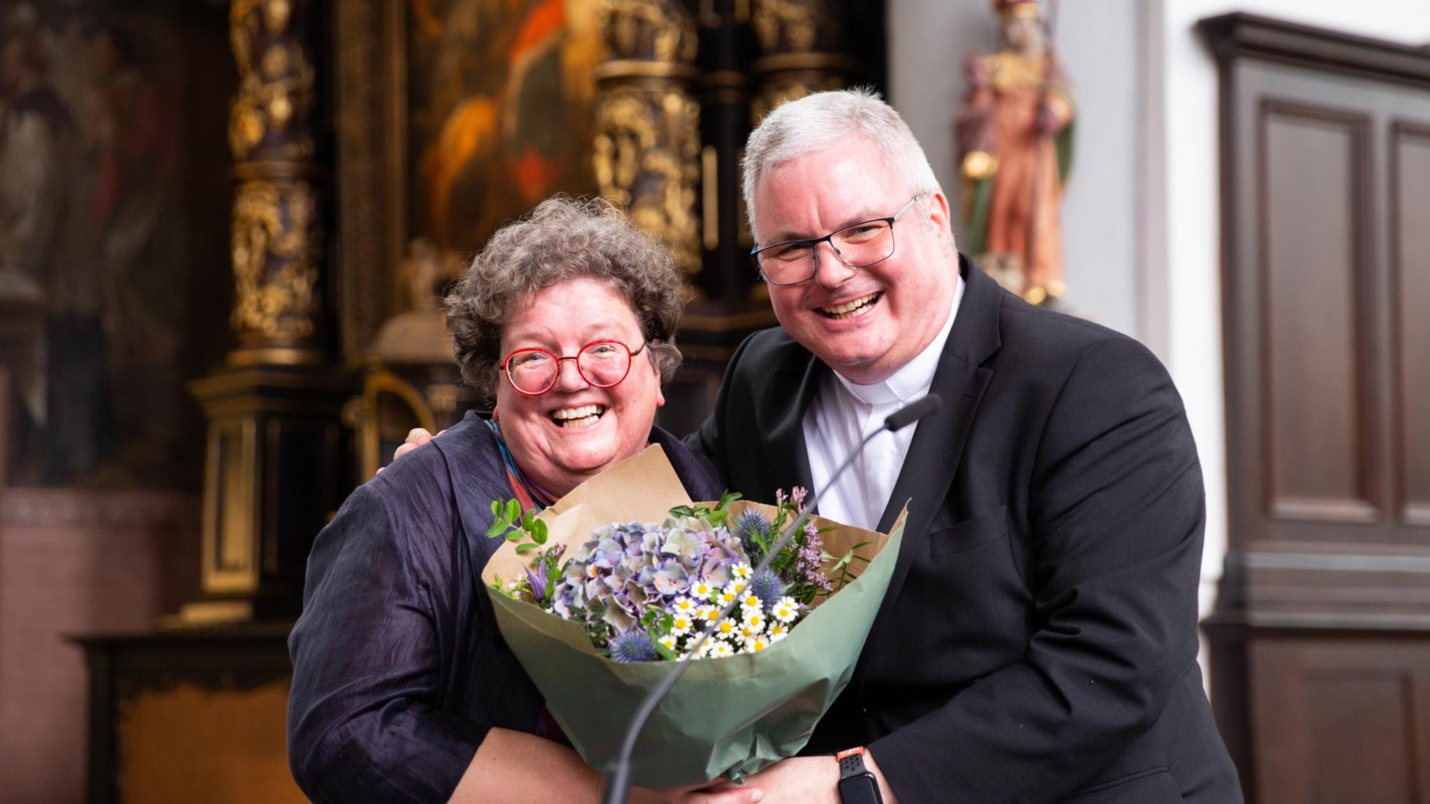 Jan Nienkerke beim Empfang in der Citykirche Aachen